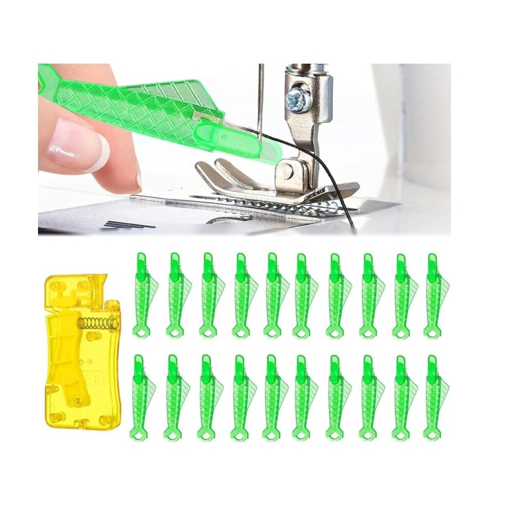 21-Piece Automatic Needle Threader Tool Set For Sewing Machine & Hand Sewing Yel